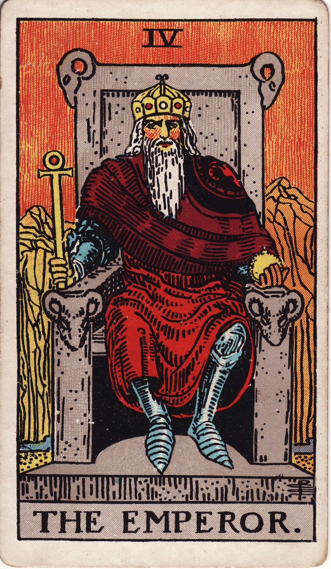 El Emperador tarot card - Arcanos mayores - autoridad, estructura, estabilidad