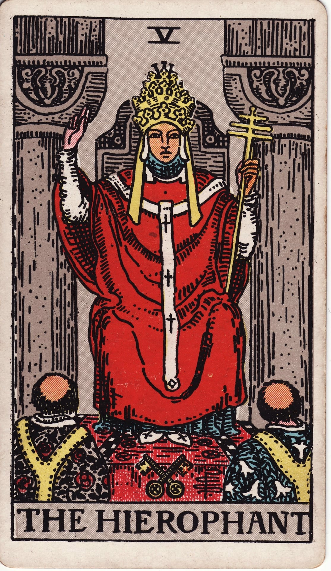 El Hierofante tarot card - Arcanos mayores - tradición, aprendizaje, valores