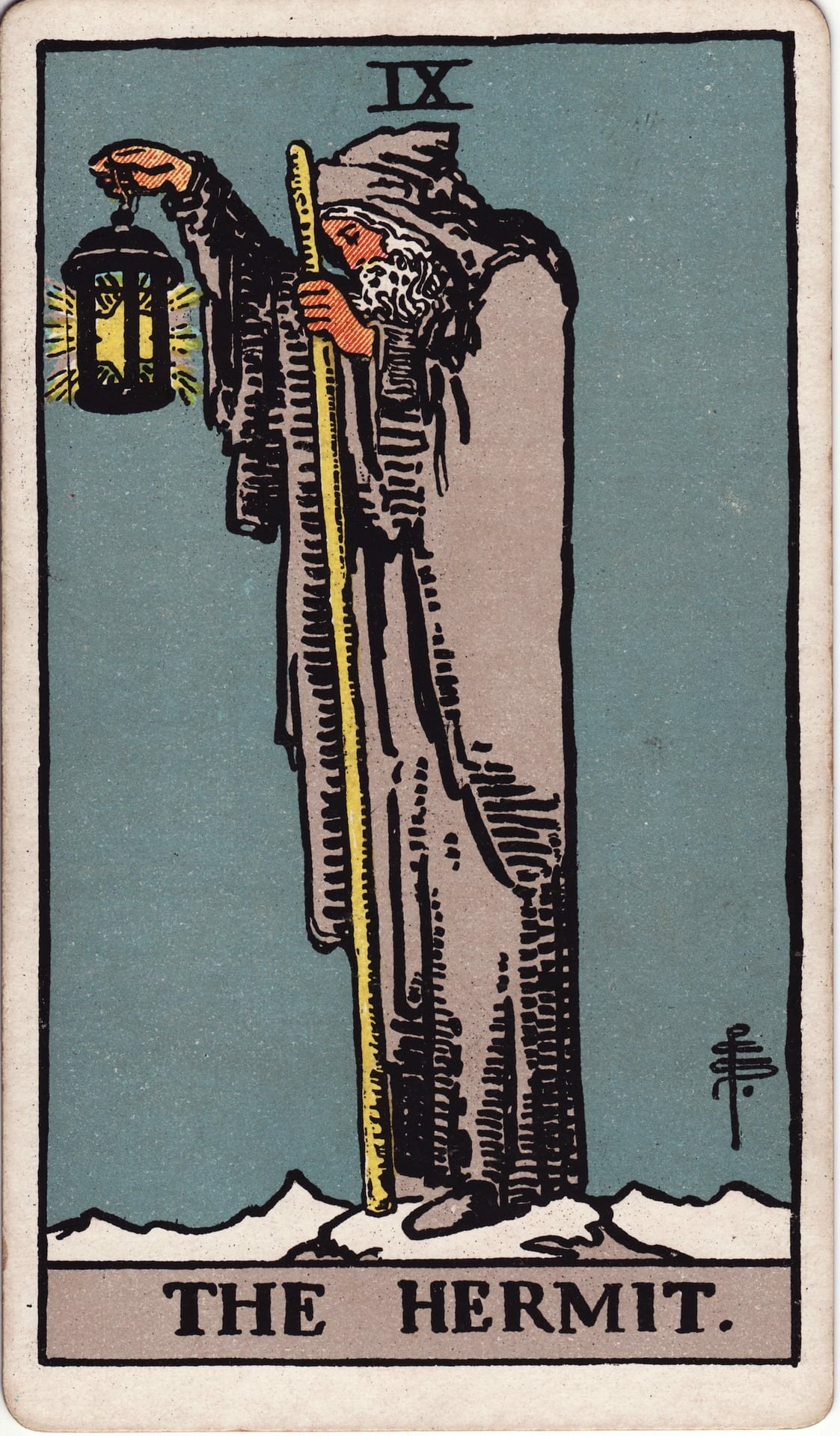 El Ermitaño tarot card - Arcanos mayores - introspección, búsqueda interior, sabiduría