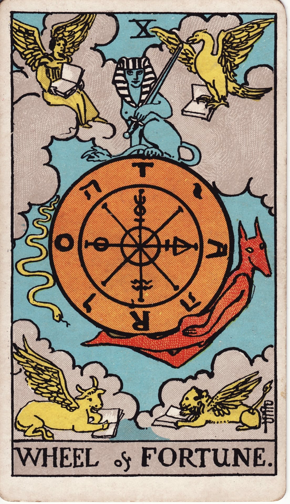 La Rueda de la Fortuna tarot card - Arcanos mayores - cambio, destino, ciclos