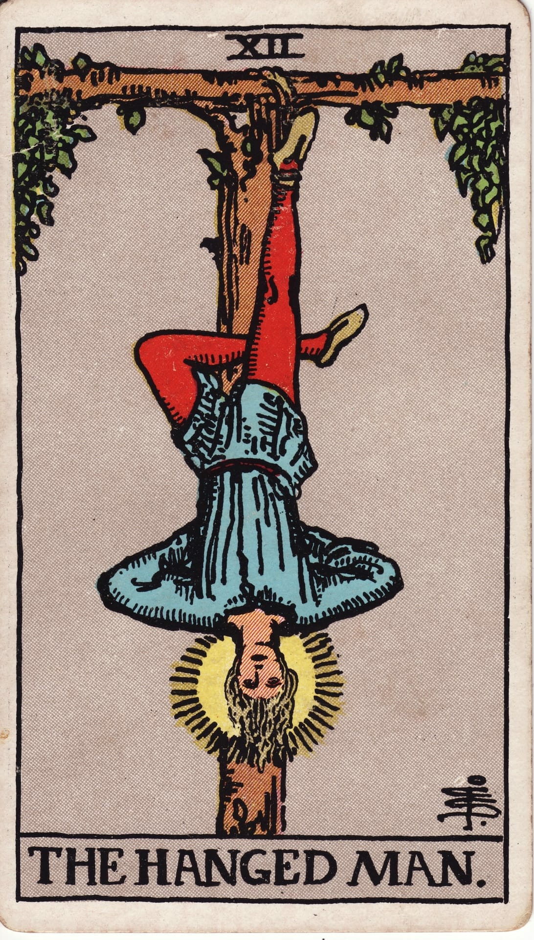 El Colgado tarot card - Arcanos mayores - pausa, rendición, nueva perspectiva