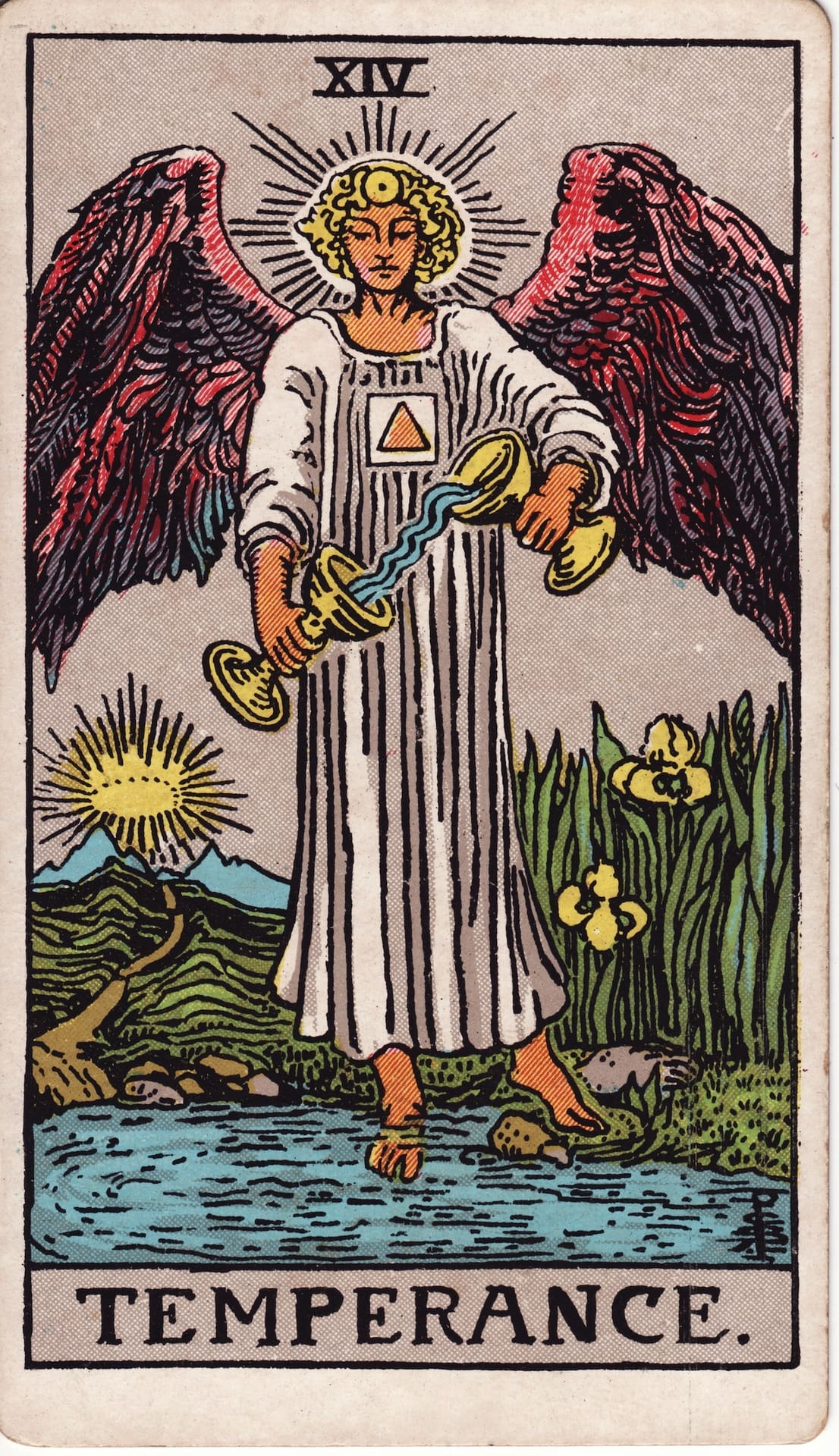 La Templanza tarot card - Arcanos mayores - moderación, armonía, paciencia