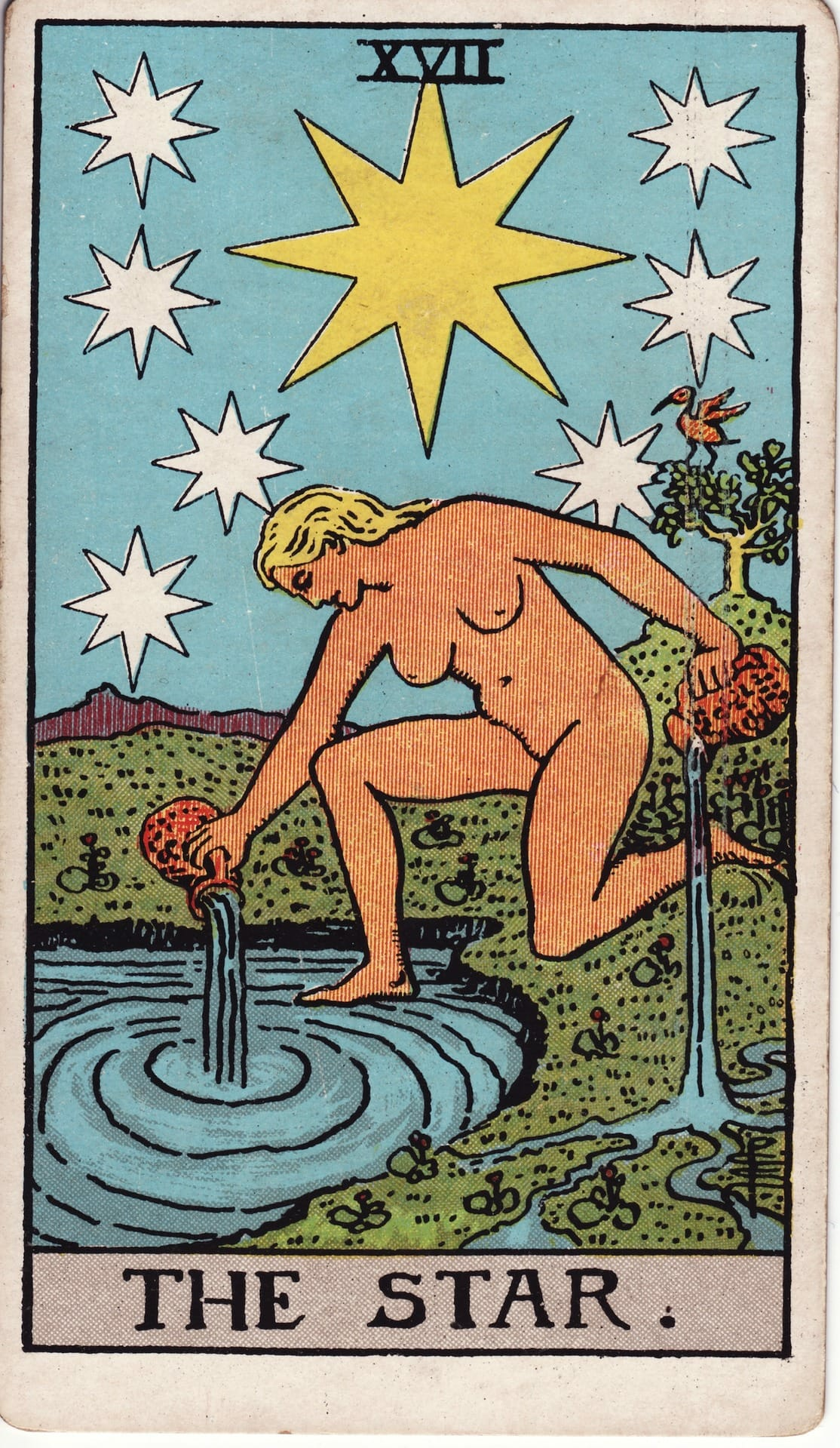 La Estrella tarot card - Arcanos mayores - esperanza, sanación, inspiración