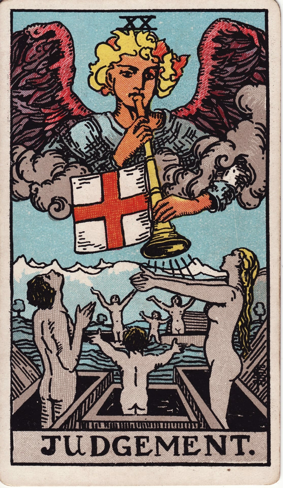 El Juicio tarot card - Arcanos mayores - llamado interior, renovación, despertar