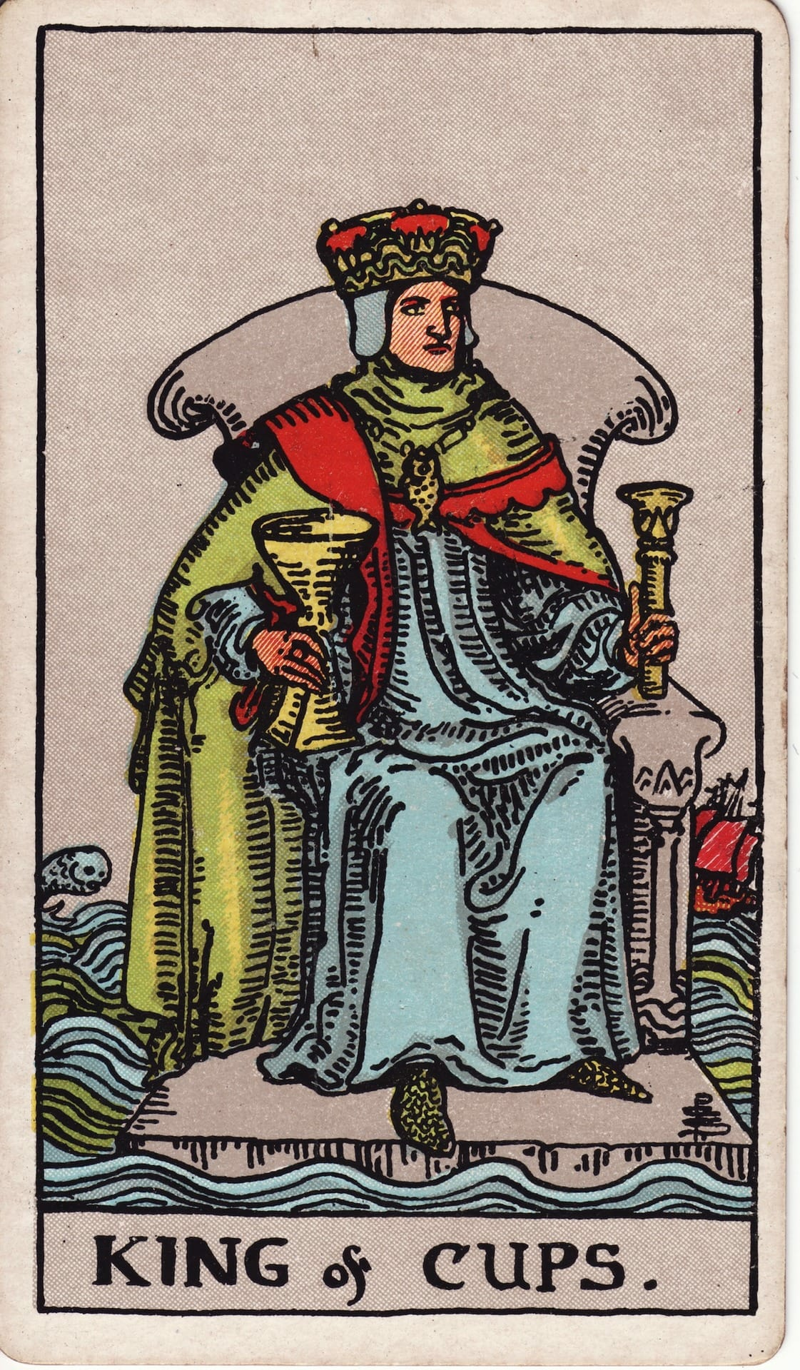 Rey de Copas tarot card - Arcanos menores - madurez emocional, calma, diplomacia