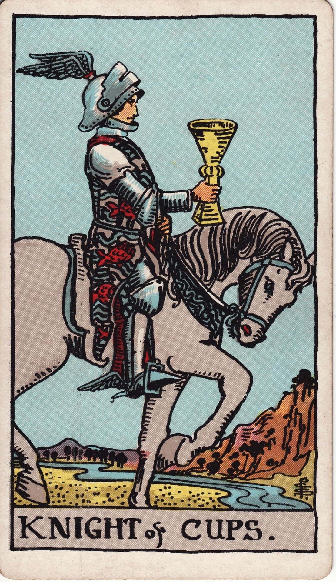 Caballero de Copas tarot card - Arcanos menores - romance, encanto, idealismo