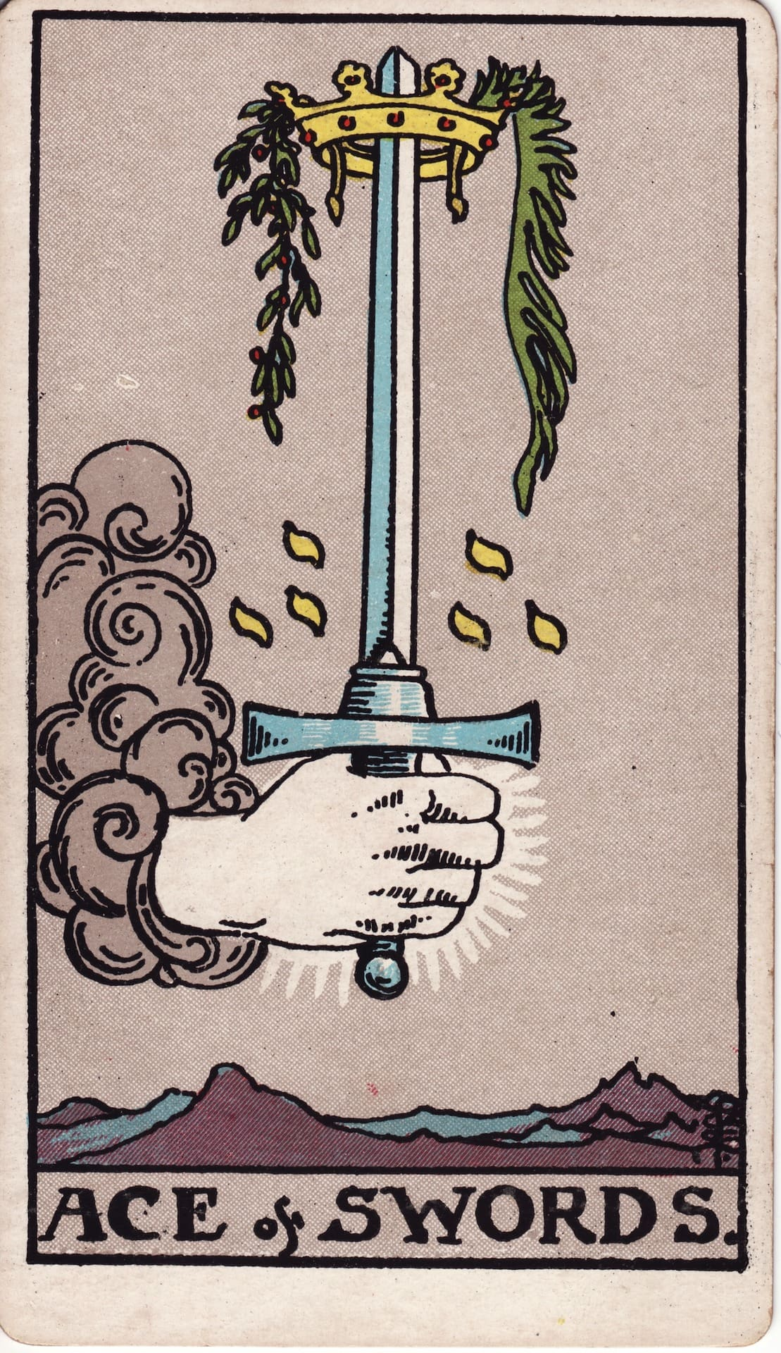 As de Espadas tarot card - Arcanos menores - claridad, verdad, nueva idea