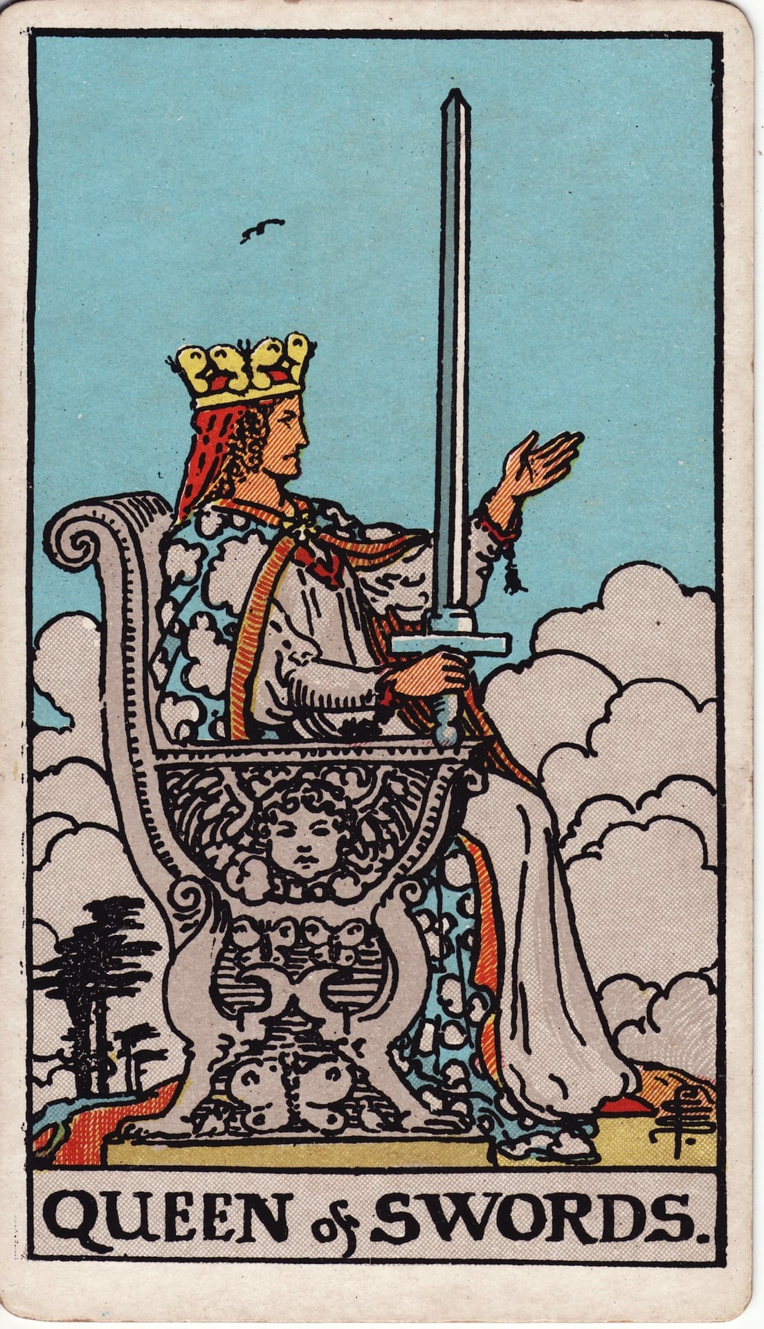 Reina de Espadas tarot card - Arcanos menores - claridad mental, independencia, límites