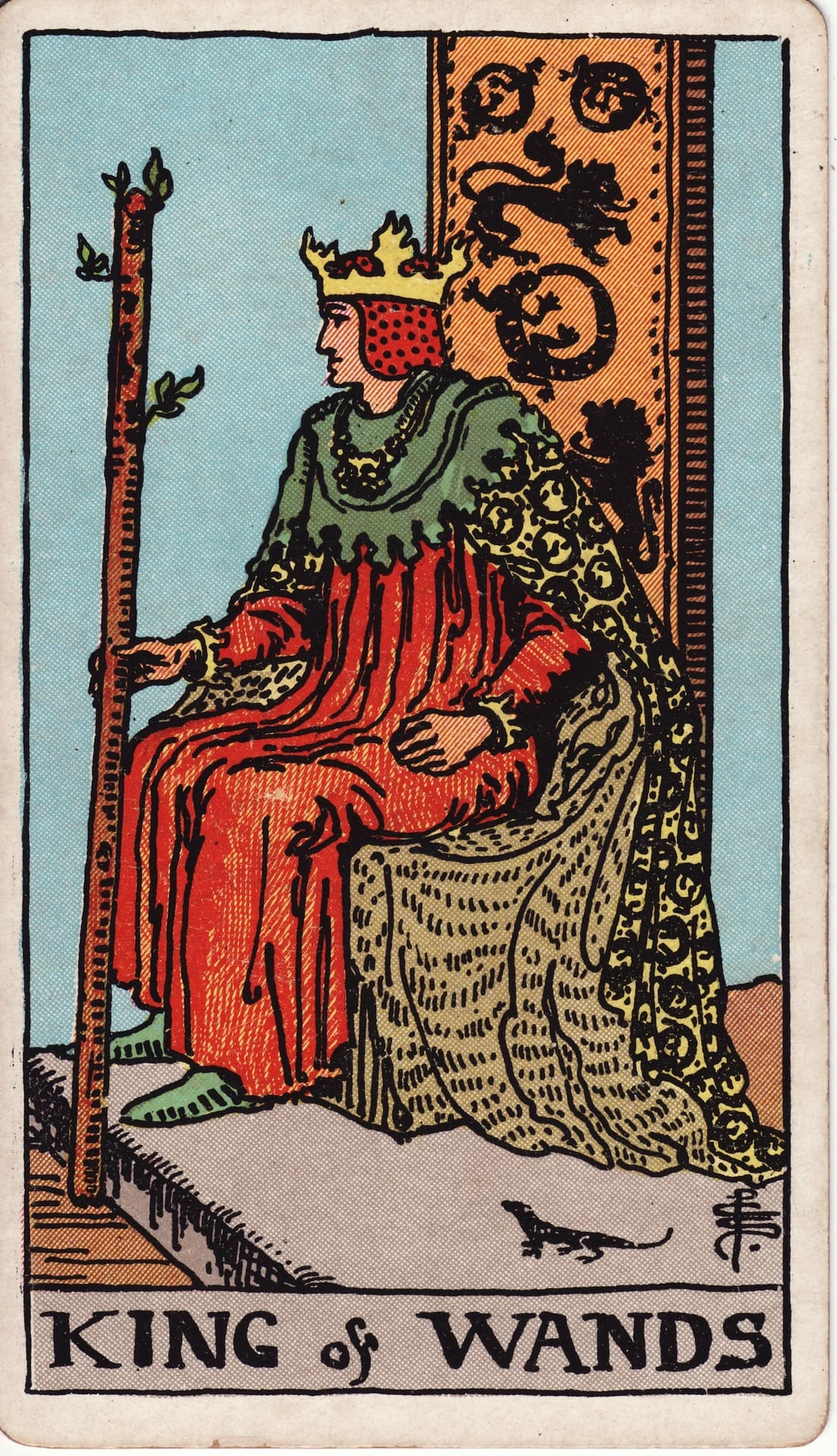 Rey de Bastos tarot card - Arcanos menores - visión, liderazgo, emprendimiento